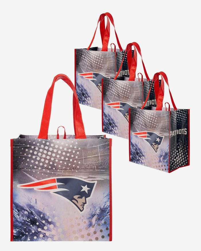 New England Patriots 4 Pack Reusable Shopping Bags FOCO - FOCO.com