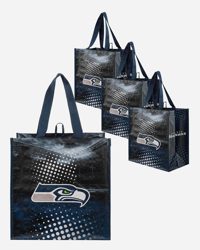 Seattle Seahawks 4 Pack Reusable Shopping Bags FOCO - FOCO.com