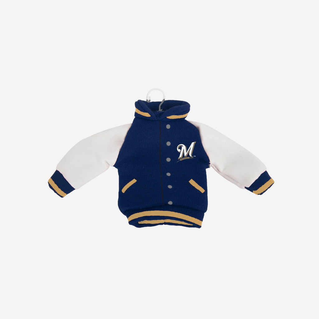 Milwaukee Brewers Fabric Varsity Jacket Ornament FOCO - FOCO.com