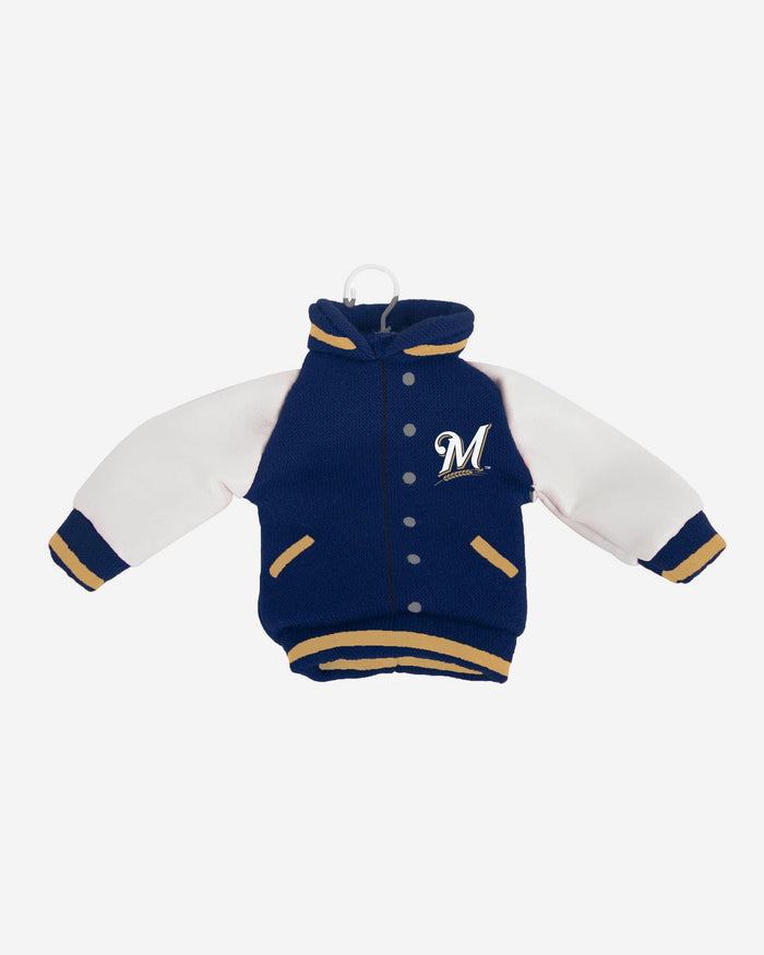 Milwaukee Brewers Fabric Varsity Jacket Ornament FOCO - FOCO.com