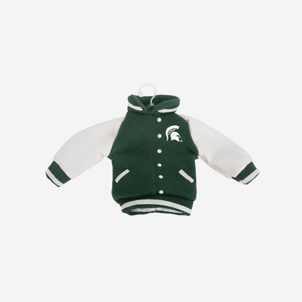 Michigan State Spartans Fabric Varsity Jacket Ornament FOCO - FOCO.com