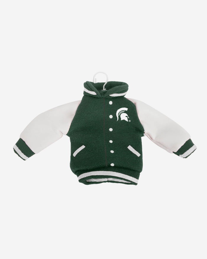 Michigan State Spartans Fabric Varsity Jacket Ornament FOCO - FOCO.com