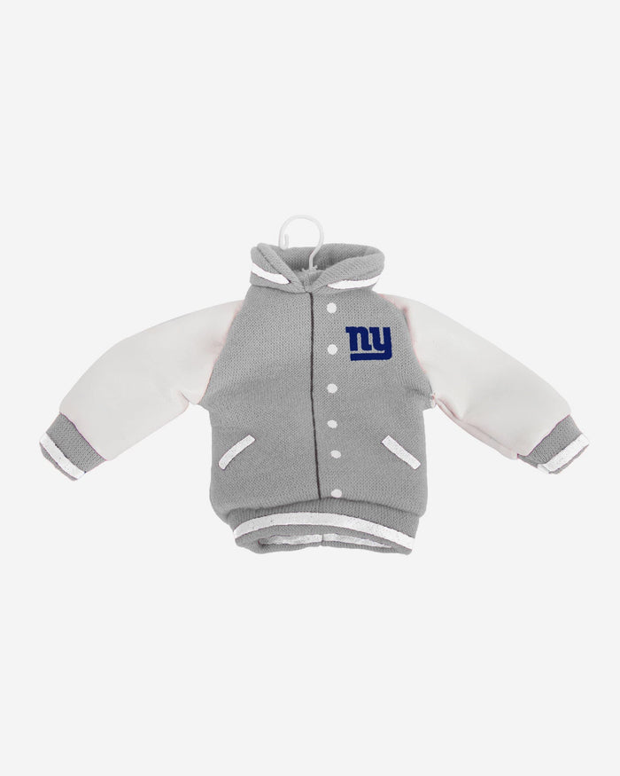 New York Giants Fabric Varsity Jacket Ornament FOCO - FOCO.com