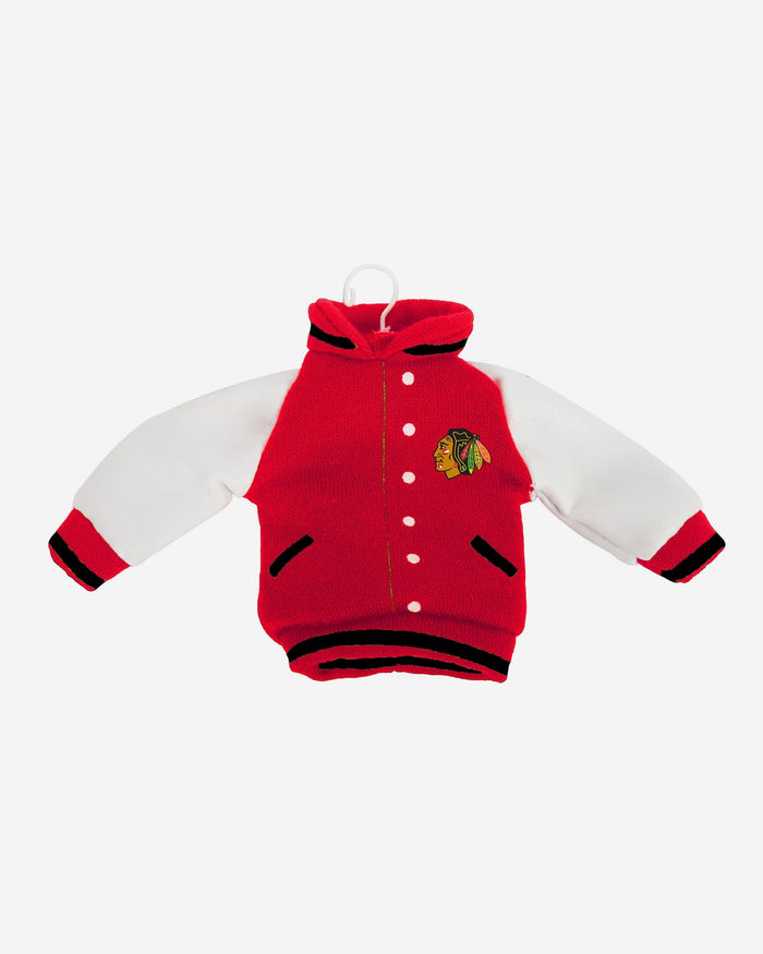 Chicago Blackhawks Fabric Varsity Jacket Ornament FOCO - FOCO.com