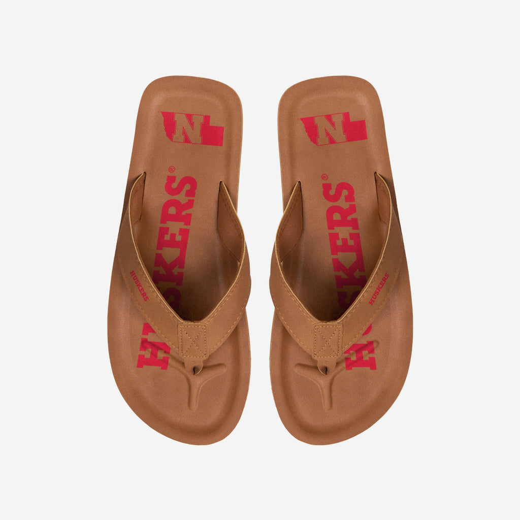 Nebraska Cornhuskers Color Pop Contour Flip Flop FOCO S - FOCO.com