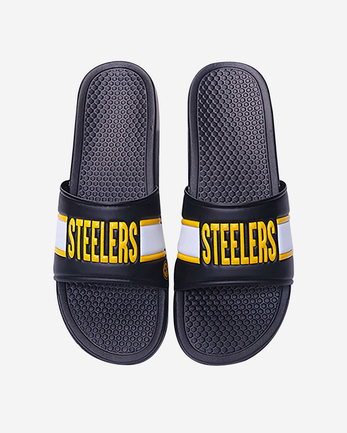 Pittsburgh Steelers Raised Wordmark Slide FOCO S - FOCO.com