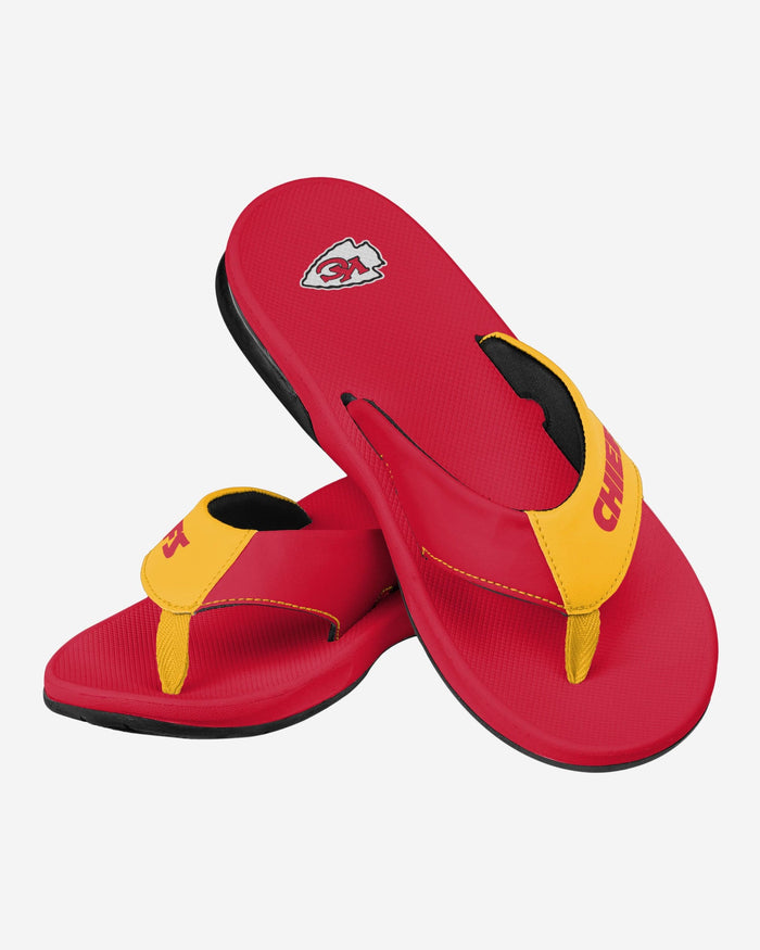 Kansas City Chiefs Team Color Contour Flip Flop FOCO - FOCO.com