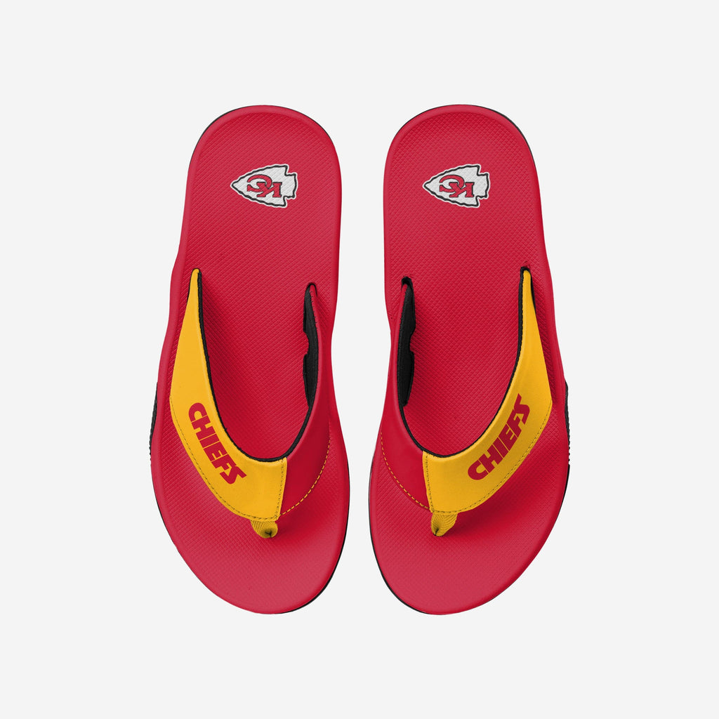 Kansas City Chiefs Team Color Contour Flip Flop FOCO S - FOCO.com