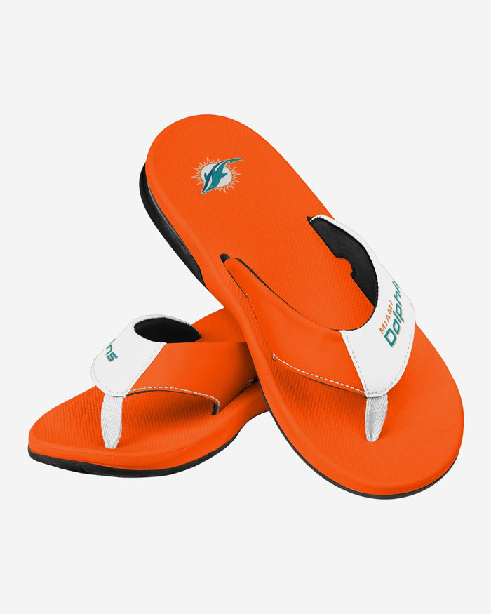 Miami Dolphins Team Color Contour Flip Flop FOCO - FOCO.com