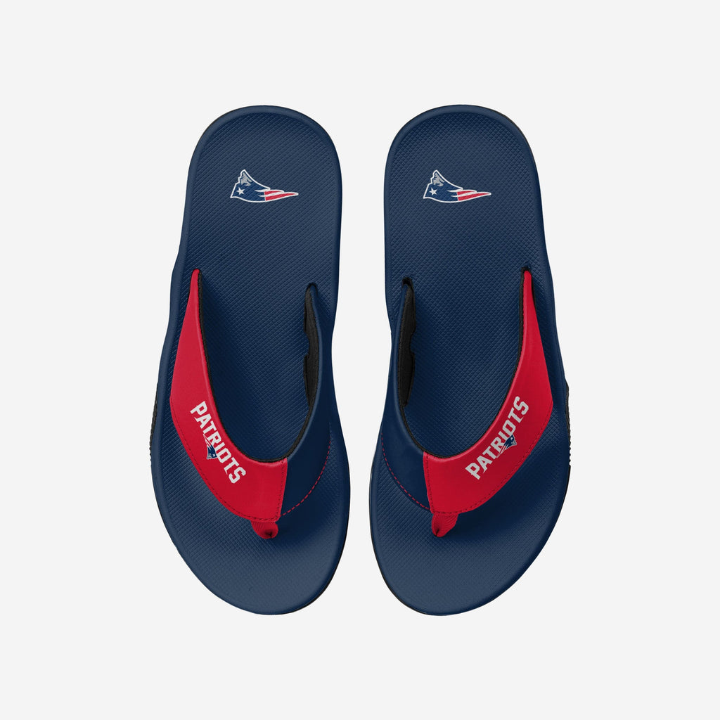 New England Patriots Team Color Contour Flip Flop FOCO S - FOCO.com