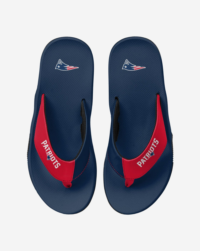 New England Patriots Team Color Contour Flip Flop FOCO S - FOCO.com