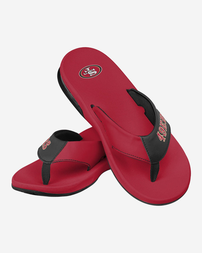 San Francisco 49ers Team Color Contour Flip Flop FOCO - FOCO.com