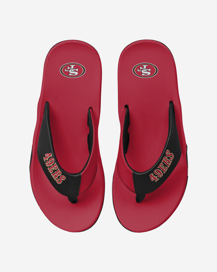 San Francisco 49ers Team Color Contour Flip Flop FOCO S - FOCO.com