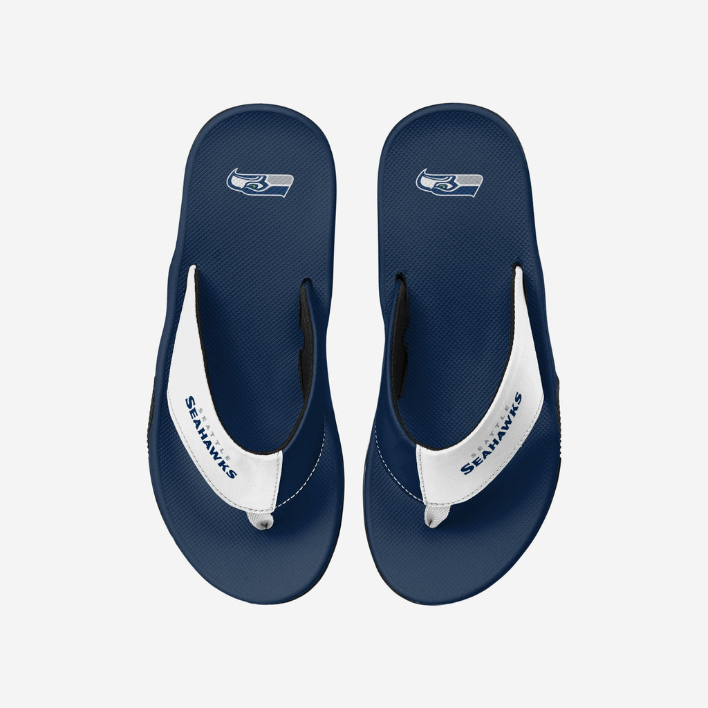 Seattle Seahawks Team Color Contour Flip Flop FOCO S - FOCO.com