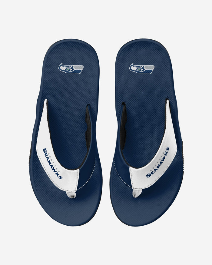 Seattle Seahawks Team Color Contour Flip Flop FOCO S - FOCO.com