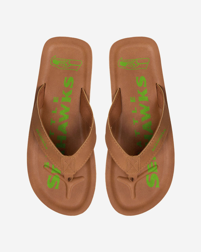 Seattle Seahawks Color Pop Contour Flip Flop FOCO S - FOCO.com