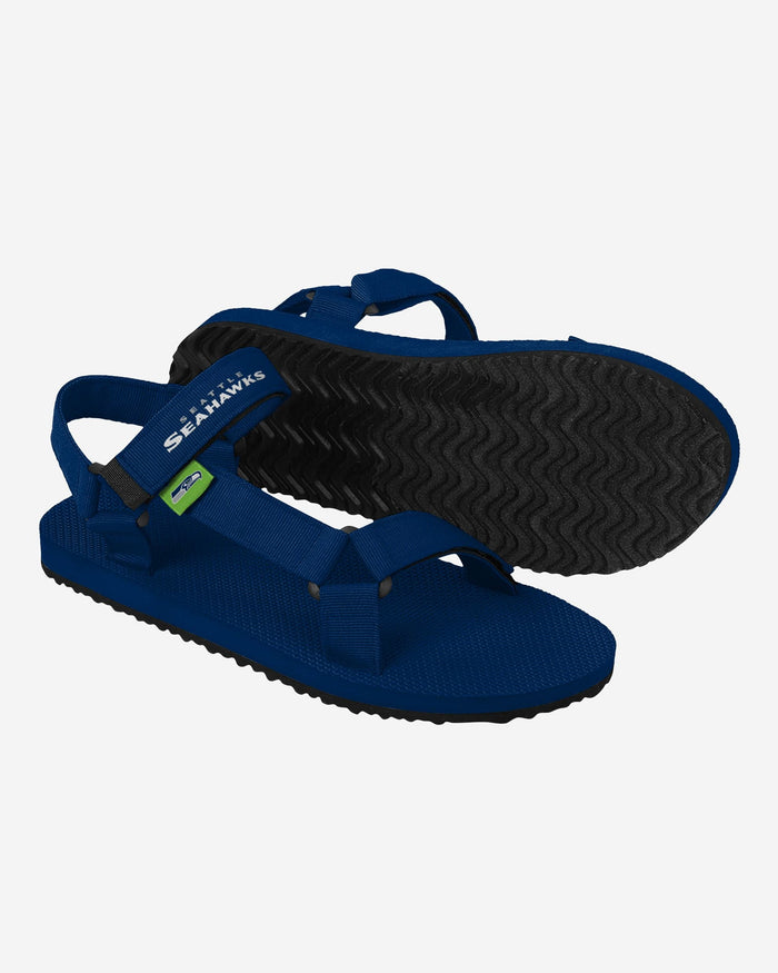 Seattle Seahawks Mens Solid Strap Sandal FOCO - FOCO.com