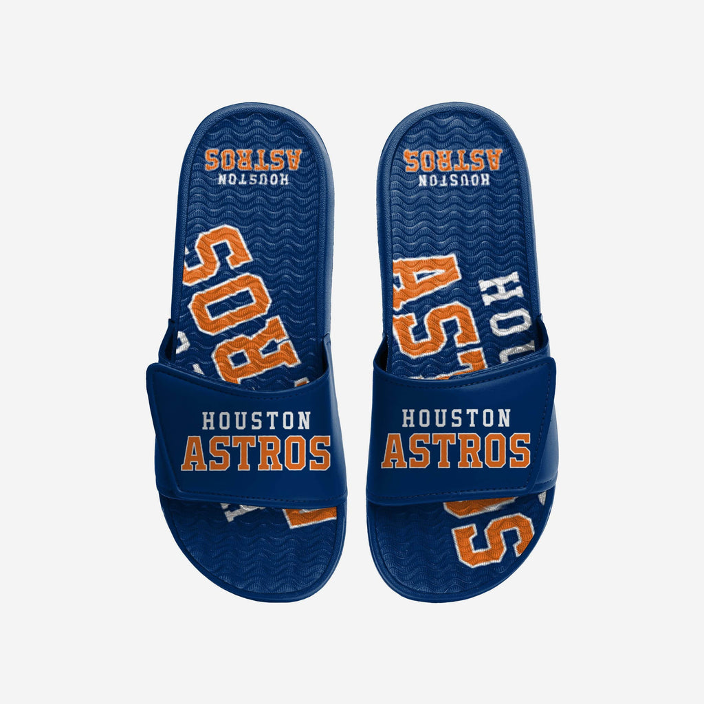 Houston Astros Colorblock Big Logo Gel Slide FOCO S - FOCO.com