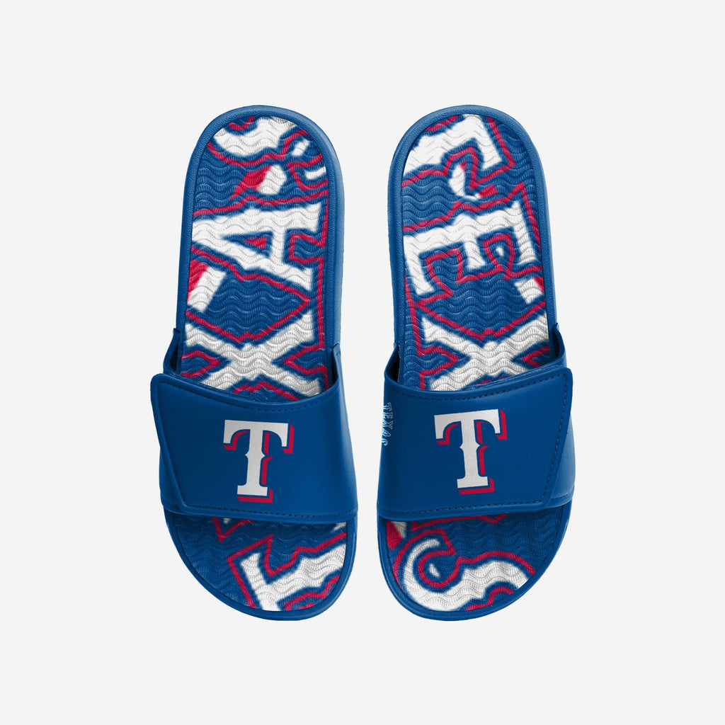 Texas Rangers Bold Wordmark Gel Slide FOCO S - FOCO.com