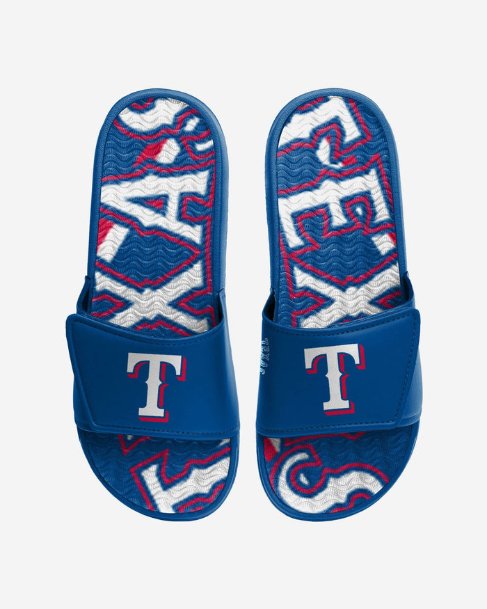 Texas Rangers Bold Wordmark Gel Slide FOCO S - FOCO.com