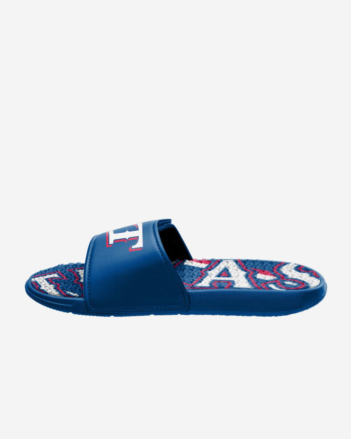 Texas Rangers Bold Wordmark Gel Slide FOCO - FOCO.com