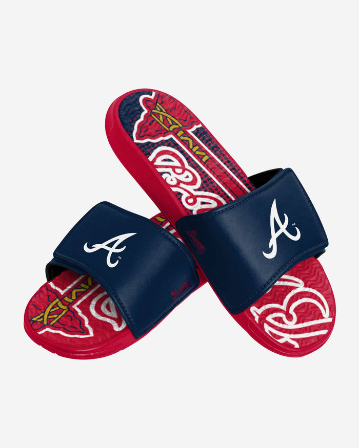 Atlanta Braves Gradient Wordmark Gel Slide FOCO - FOCO.com