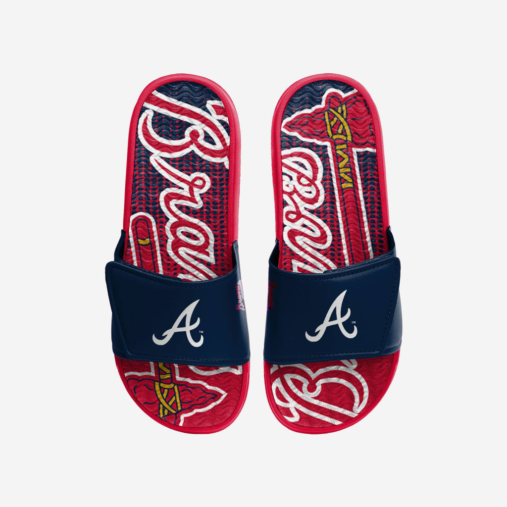 Atlanta Braves Gradient Wordmark Gel Slide FOCO S - FOCO.com