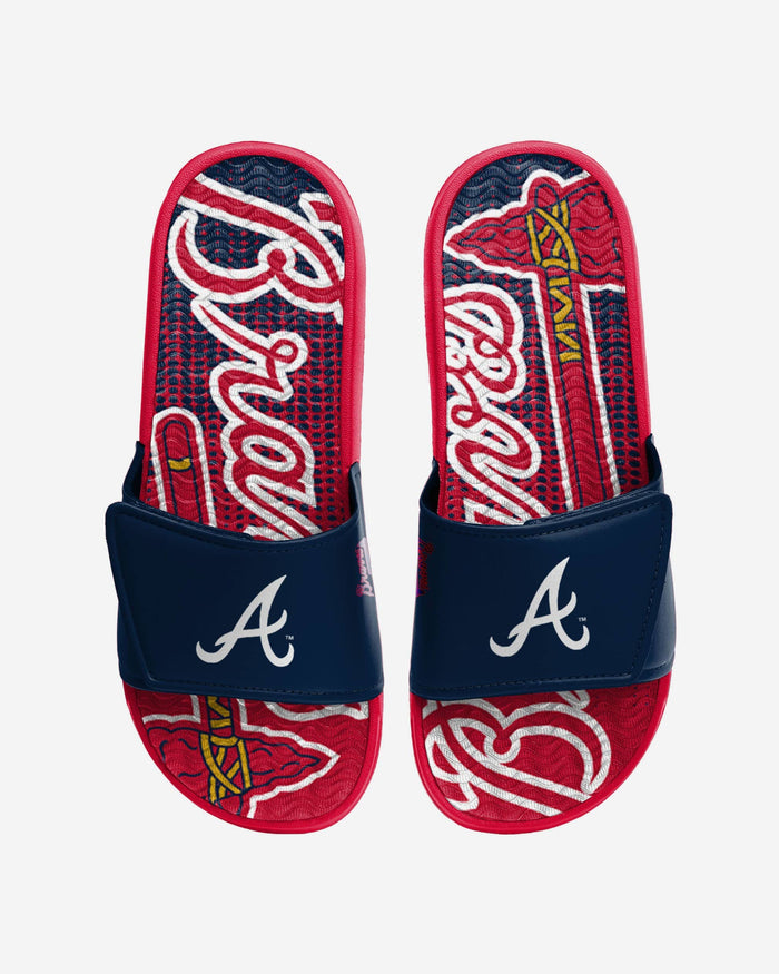 Atlanta Braves Gradient Wordmark Gel Slide FOCO S - FOCO.com