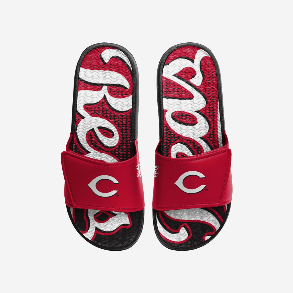 Cincinnati Reds Gradient Wordmark Gel Slide FOCO S - FOCO.com