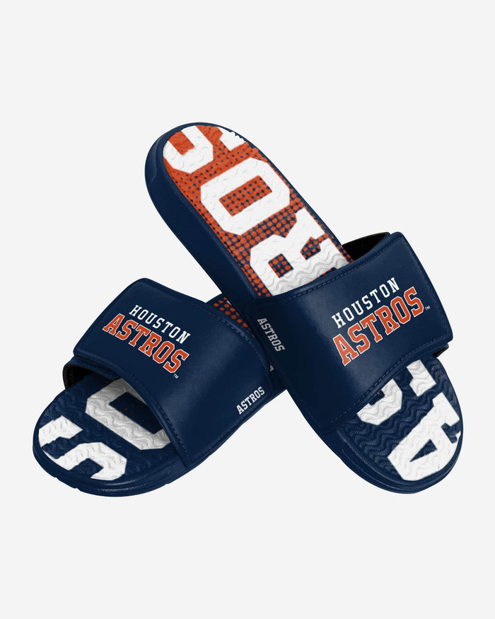 Houston Astros Gradient Wordmark Gel Slide FOCO - FOCO.com