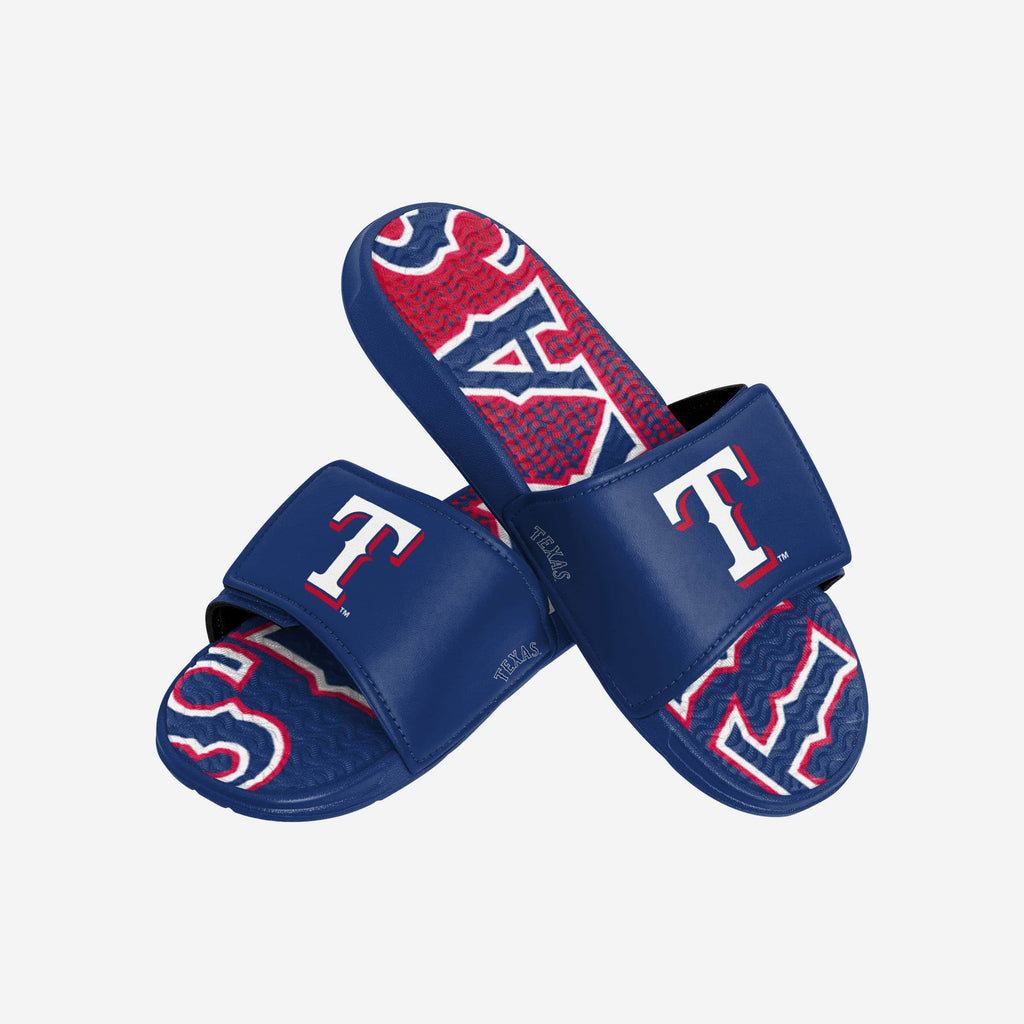 Texas Rangers Gradient Wordmark Gel Slide FOCO