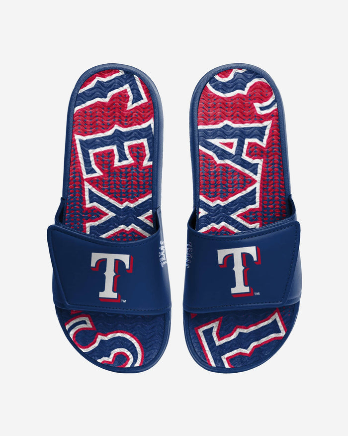 Texas Rangers Gradient Wordmark Gel Slide FOCO S - FOCO.com