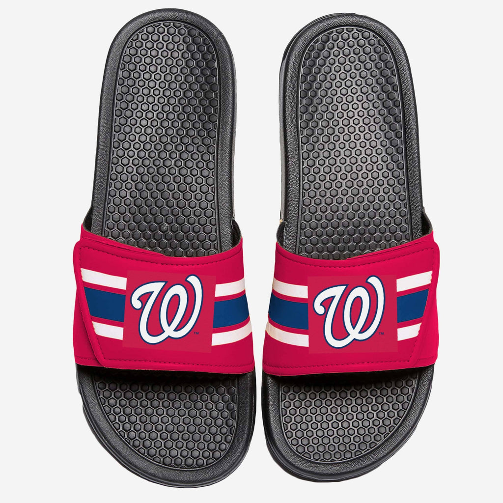 Washington Nationals Stripe Legacy Sport Slide FOCO S - FOCO.com