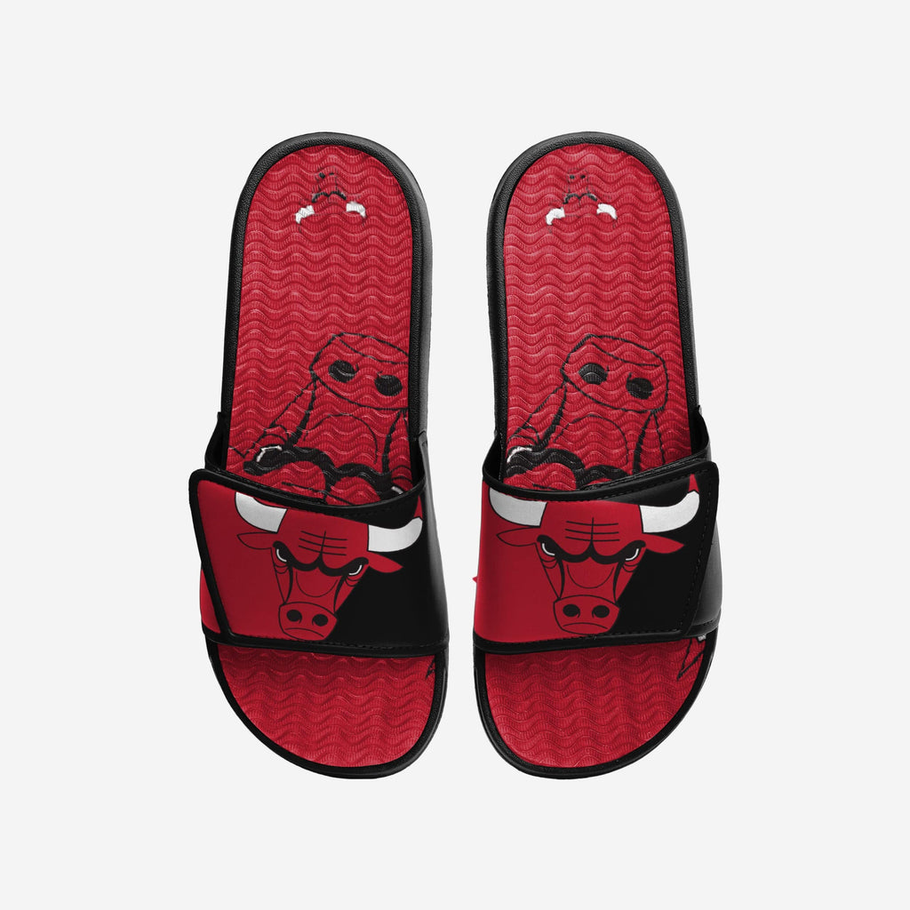 Chicago Bulls Colorblock Big Logo Gel Slide FOCO S - FOCO.com