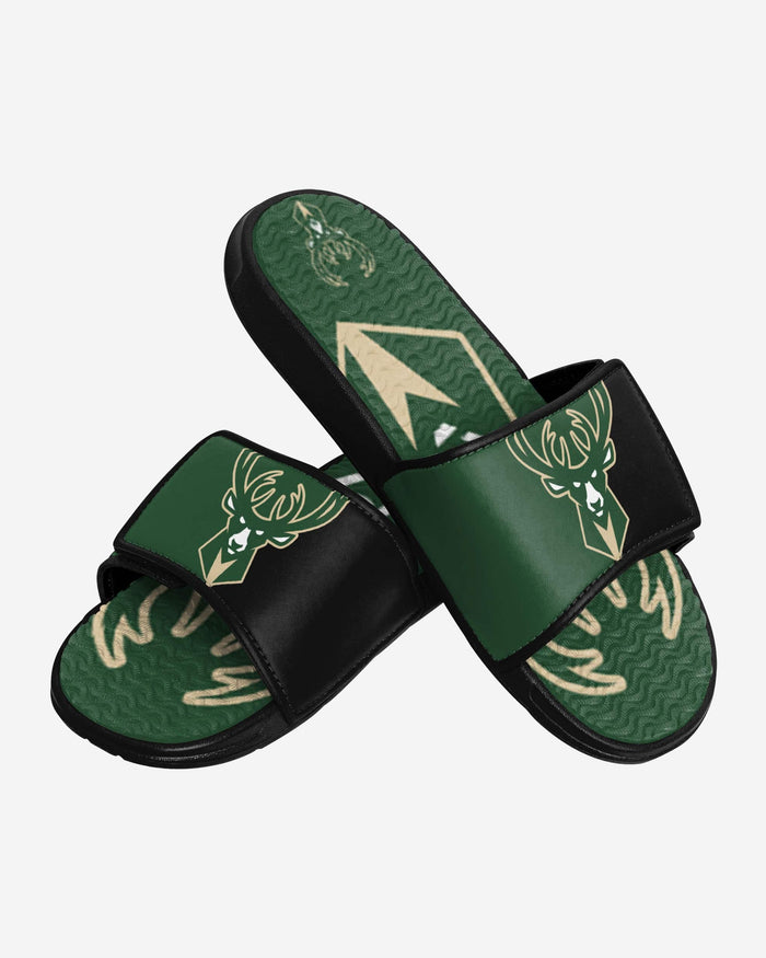 Milwaukee Bucks Colorblock Big Logo Gel Slide FOCO - FOCO.com