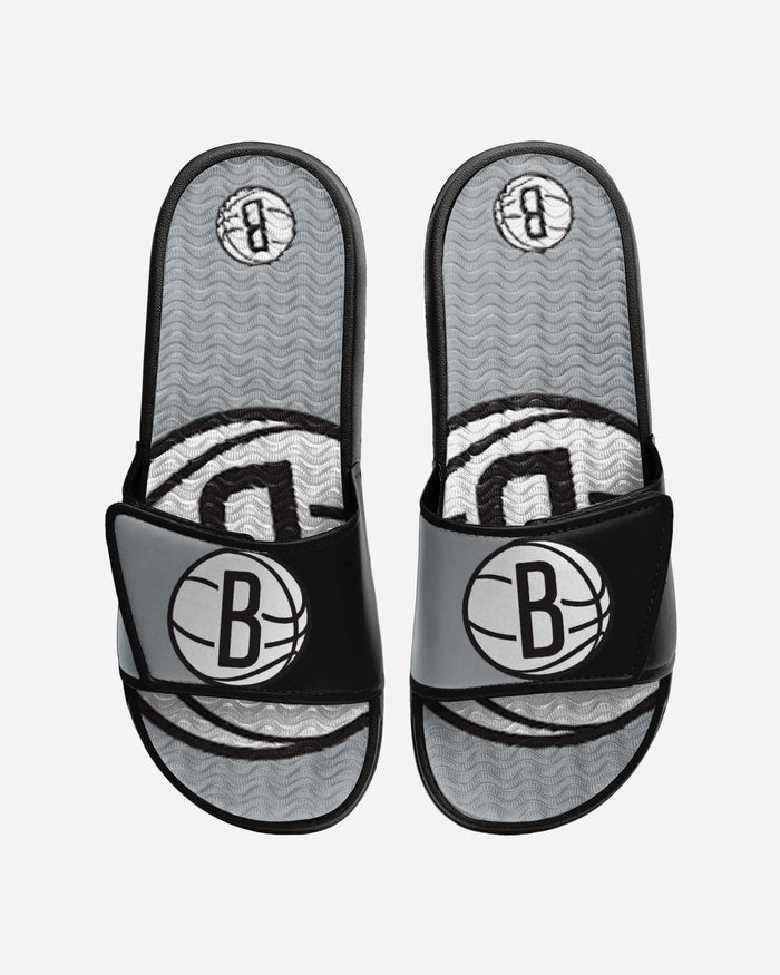 Brooklyn Nets Colorblock Big Logo Gel Slide FOCO S - FOCO.com