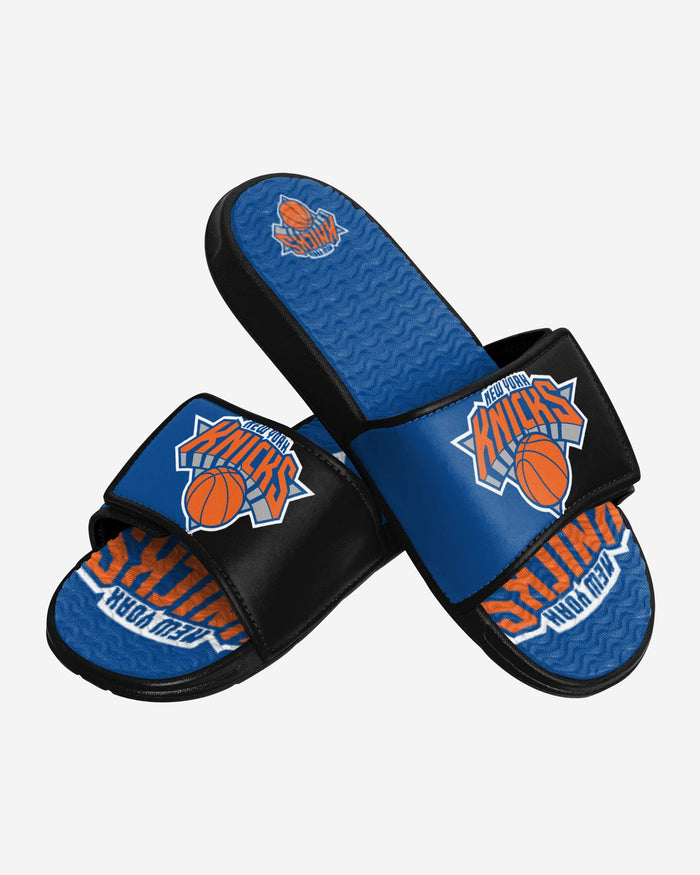 New York Knicks Colorblock Big Logo Gel Slide FOCO - FOCO.com