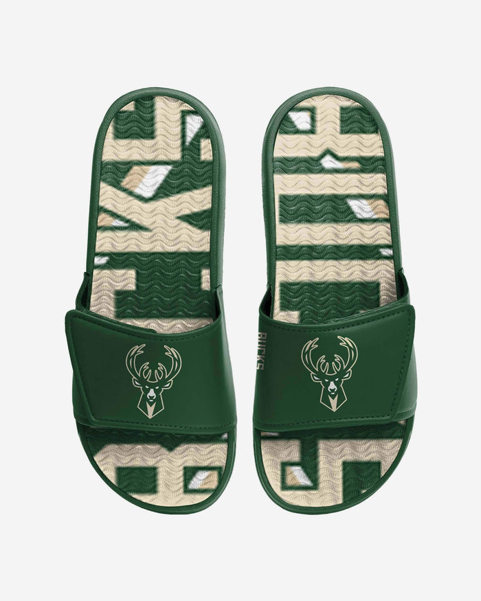 Milwaukee Bucks Bold Wordmark Gel Slide FOCO S - FOCO.com