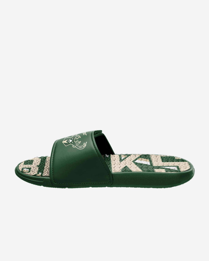 Milwaukee Bucks Bold Wordmark Gel Slide FOCO - FOCO.com