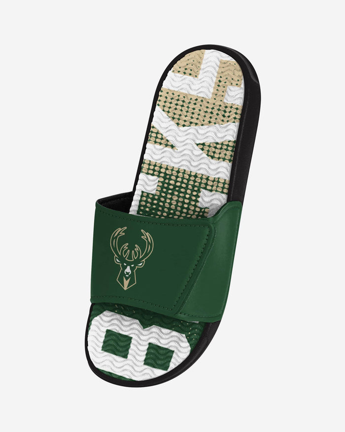 Milwaukee Bucks Gradient Wordmark Gel Slide FOCO - FOCO.com