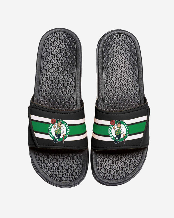 Boston Celtics Stripe Legacy Sport Slide FOCO S - FOCO.com