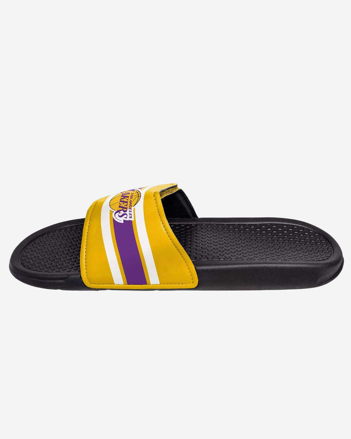 Los Angeles Lakers Stripe Legacy Sport Slide FOCO - FOCO.com