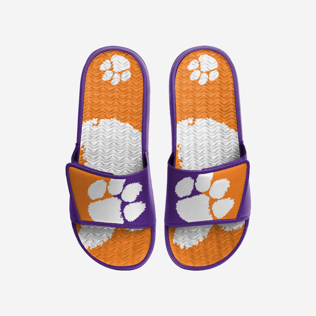 Clemson Tigers Colorblock Big Logo Gel Slide FOCO S - FOCO.com