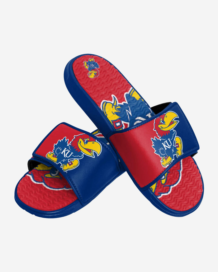 Kansas Jayhawks Colorblock Big Logo Gel Slide FOCO - FOCO.com