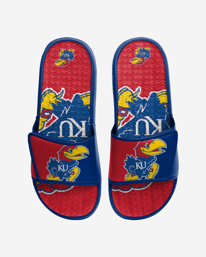 Kansas Jayhawks Colorblock Big Logo Gel Slide FOCO S - FOCO.com