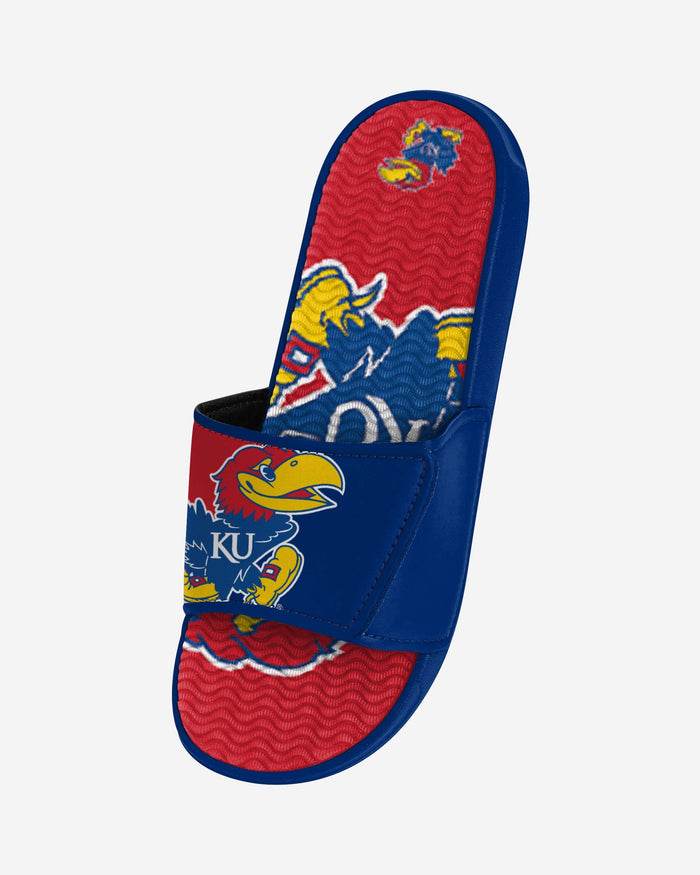 Kansas Jayhawks Colorblock Big Logo Gel Slide FOCO - FOCO.com