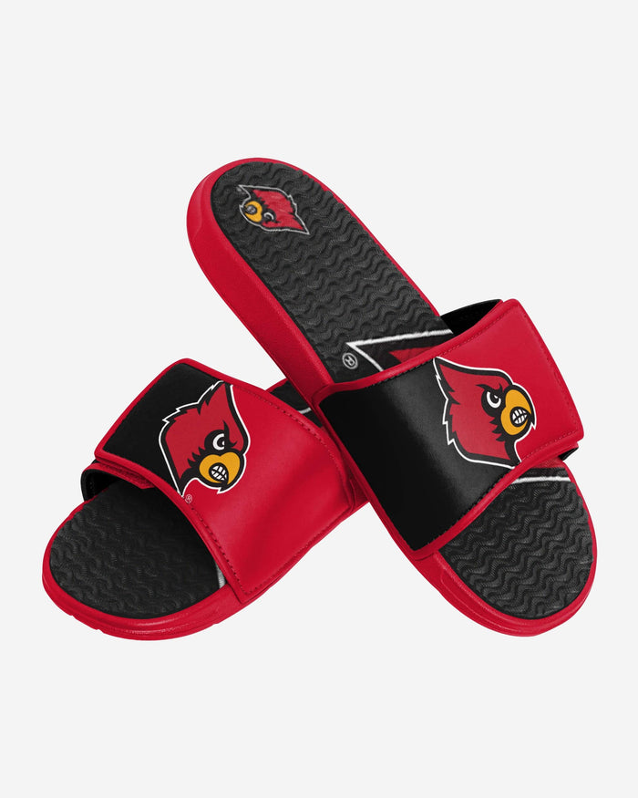 Louisville Cardinals Colorblock Big Logo Gel Slide FOCO - FOCO.com