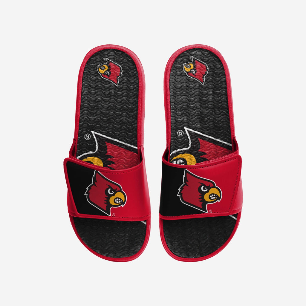 Louisville Cardinals Colorblock Big Logo Gel Slide FOCO S - FOCO.com