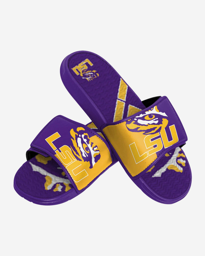 LSU Tigers Colorblock Big Logo Gel Slide FOCO - FOCO.com