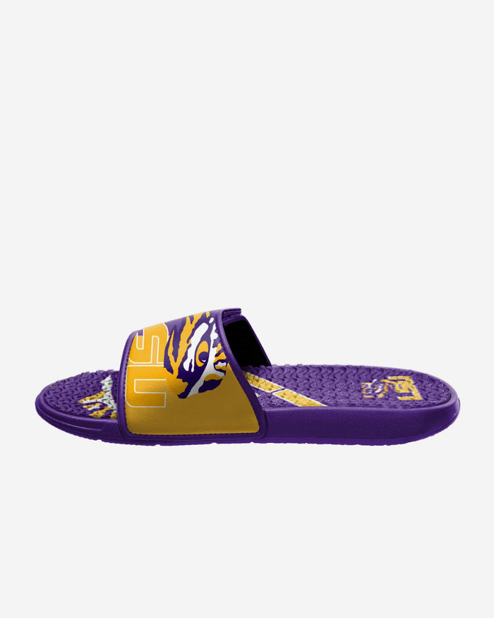 LSU Tigers Colorblock Big Logo Gel Slide FOCO - FOCO.com